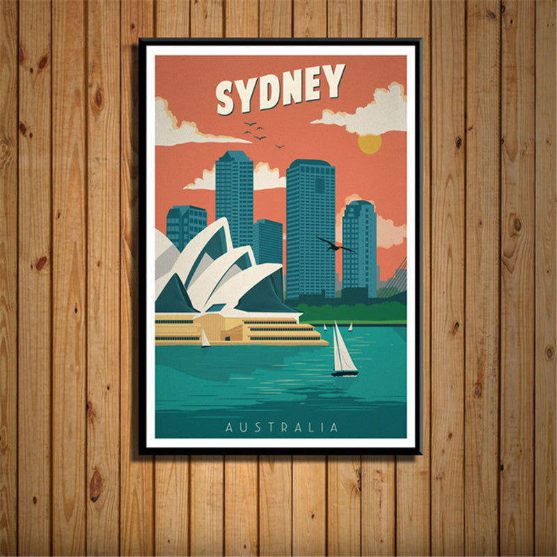 French Canvas Painting Vintage City Travel Landscape Poster - Grand Goldman