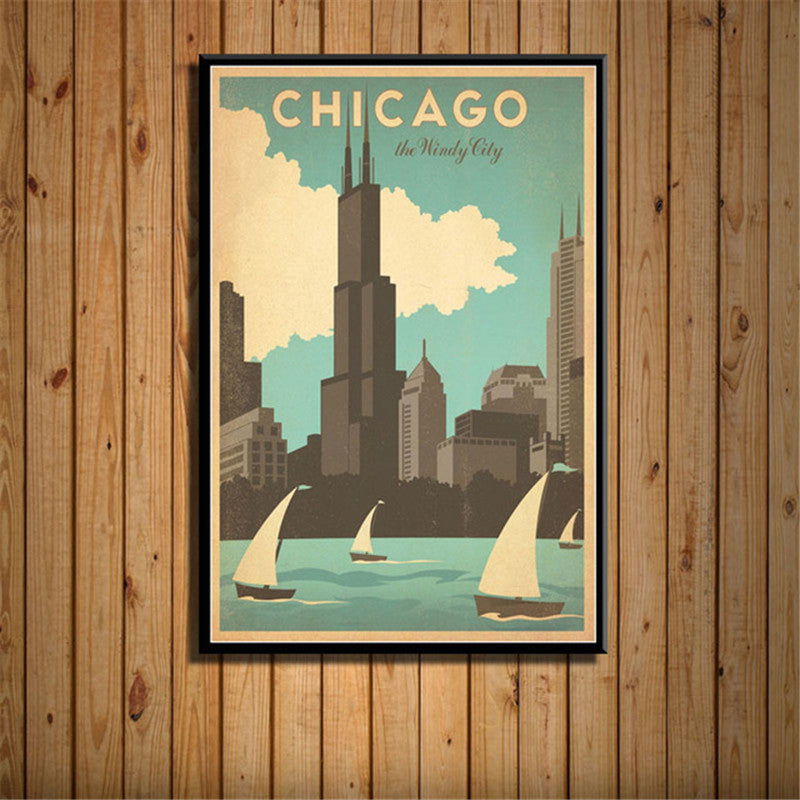 French Canvas Painting Vintage City Travel Landscape Poster - Grand Goldman