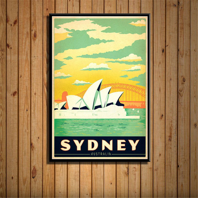 French Canvas Painting Vintage City Travel Landscape Poster - Grand Goldman