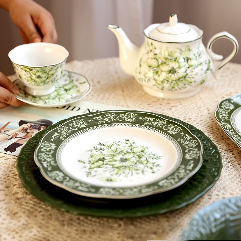 French Court Classical Retro Garden European Ceramic Dinner Plate - Grand Goldman