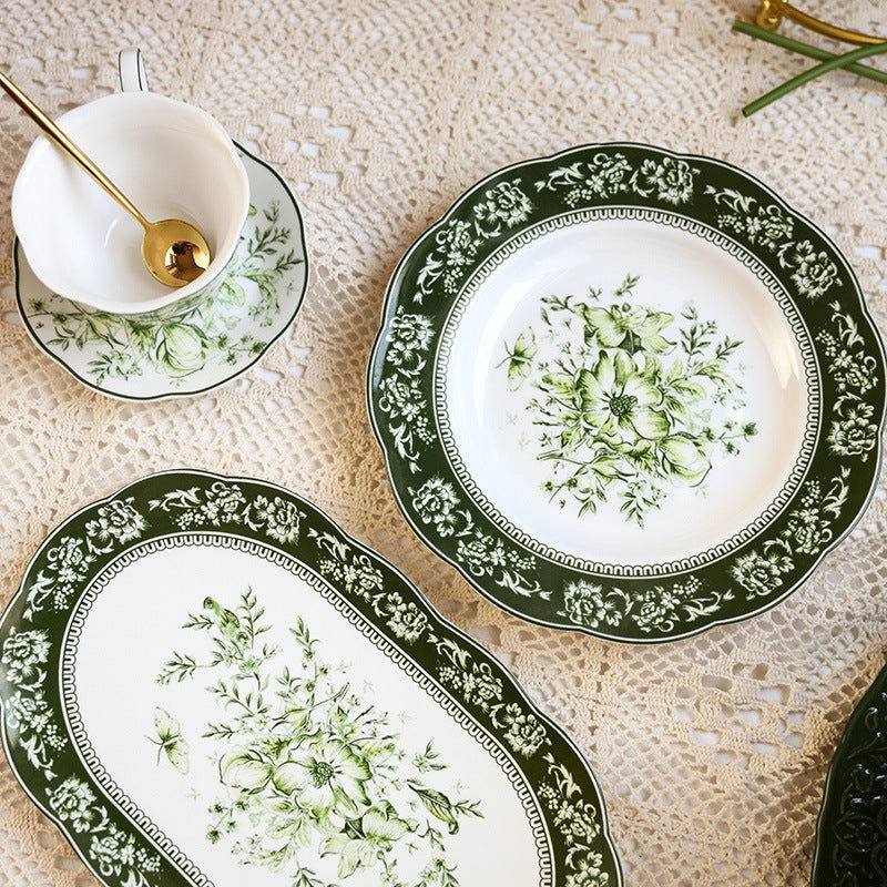 French Court Classical Retro Garden European Ceramic Dinner Plate - Grand Goldman