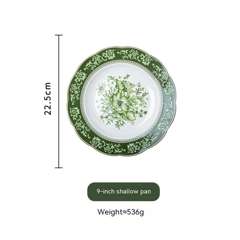 French Court Classical Retro Garden European Ceramic Dinner Plate - Grand Goldman