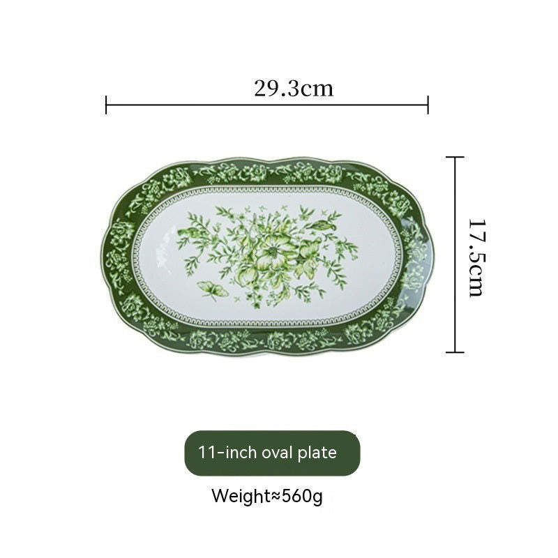 French Court Classical Retro Garden European Ceramic Dinner Plate - Grand Goldman