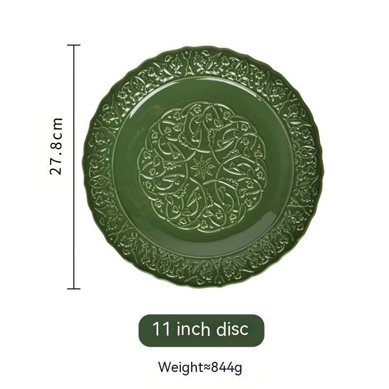 French Court Classical Retro Garden European Ceramic Dinner Plate - Grand Goldman