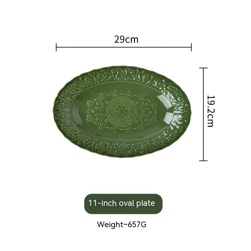 French Court Classical Retro Garden European Ceramic Dinner Plate - Grand Goldman