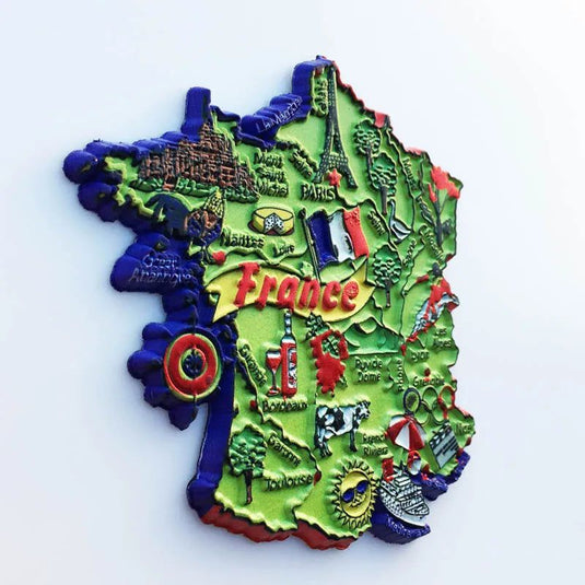 French Geographical Indication Map Travel Memorial Decorative Crafts France Soft Magnetic Refrigerator Stickers Collection Gift - Grand Goldman
