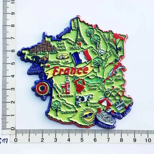 French Geographical Indication Map Travel Memorial Decorative Crafts France Soft Magnetic Refrigerator Stickers Collection Gift - Grand Goldman
