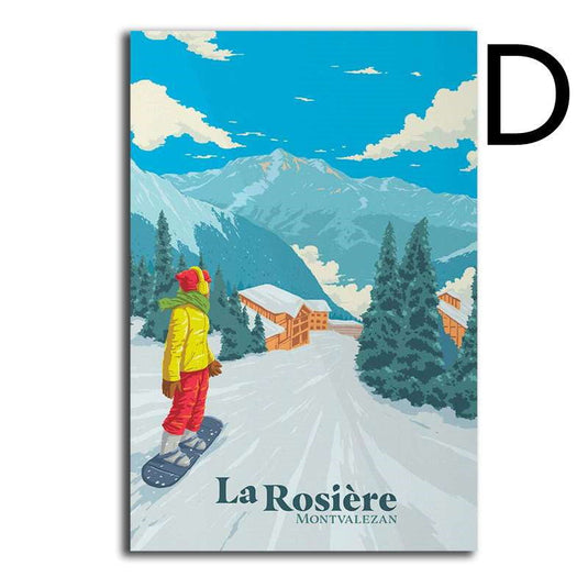 French Mountain Ski Resort Canvas Poster - Grand Goldman