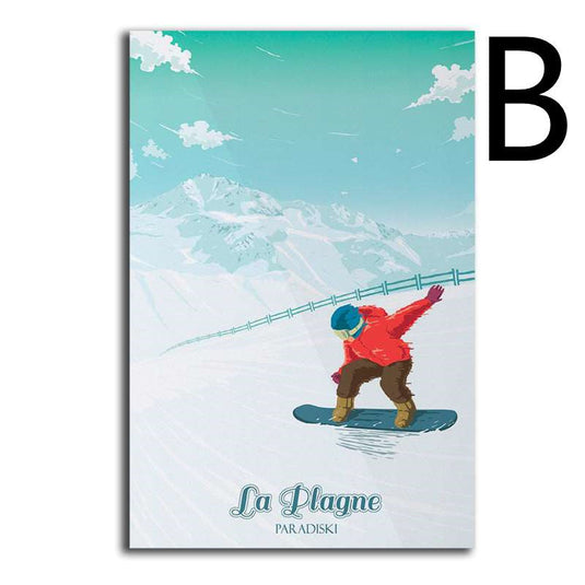 French Mountain Ski Resort Canvas Poster - Grand Goldman