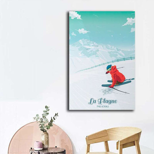 French Mountain Ski Resort Canvas Poster - Grand Goldman