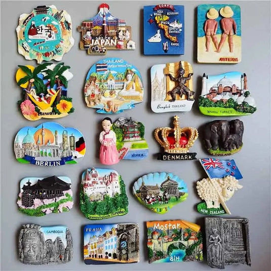 Fridge Magnet Korea Japan Thailand Cambodia Hawaii Iceland Berlin Mostar BIH Greece Stickers for Refrigerator HomeDecoration - Grand Goldman