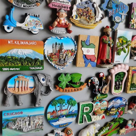 Fridge Magnet Stickers Curacao Netherlands Norway Germany Brasil Iran Turkay Ireland Poland Portugal Chicago Japan  Switzerland - Grand Goldman