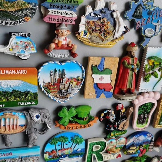 Fridge Magnet Stickers Curacao Netherlands Norway Germany Brasil Iran Turkay Ireland Poland Portugal Chicago Japan  Switzerland - Grand Goldman