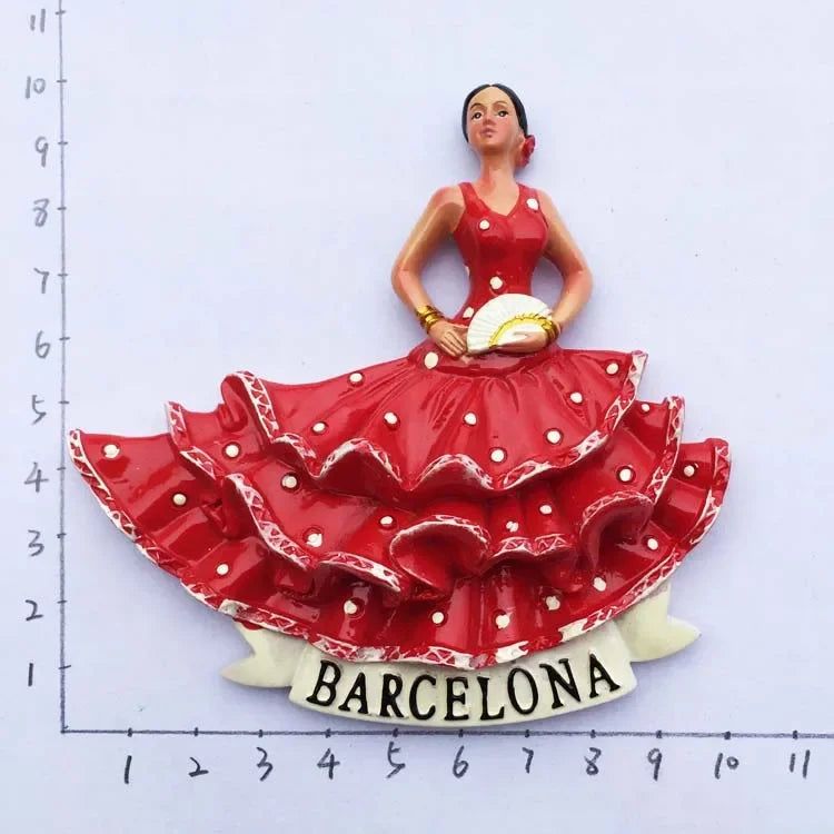 Fridge Magnet Tenerife Spain Barcelona Tourism Souvenirs Flamenco Dancer  Malaga Refrigerator 3D Magnetic Stickers Gift Ideas - Grand Goldman
