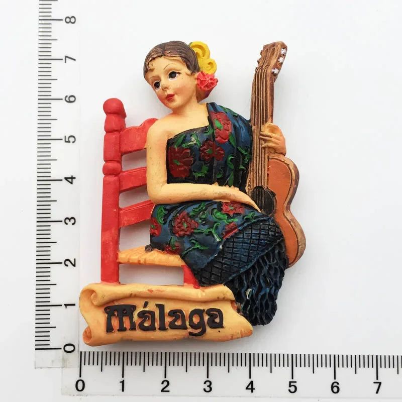 Fridge Magnet Tenerife Spain Barcelona Tourism Souvenirs Flamenco Dancer  Malaga Refrigerator 3D Magnetic Stickers Gift Ideas - Grand Goldman