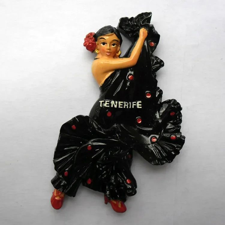 Fridge Magnet Tenerife Spain Barcelona Tourism Souvenirs Flamenco Dancer  Malaga Refrigerator 3D Magnetic Stickers Gift Ideas - Grand Goldman