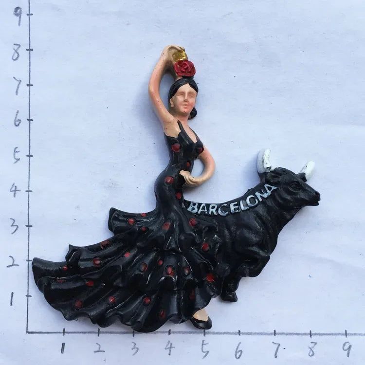 Fridge Magnet Tenerife Spain Barcelona Tourism Souvenirs Flamenco Dancer  Malaga Refrigerator 3D Magnetic Stickers Gift Ideas - Grand Goldman