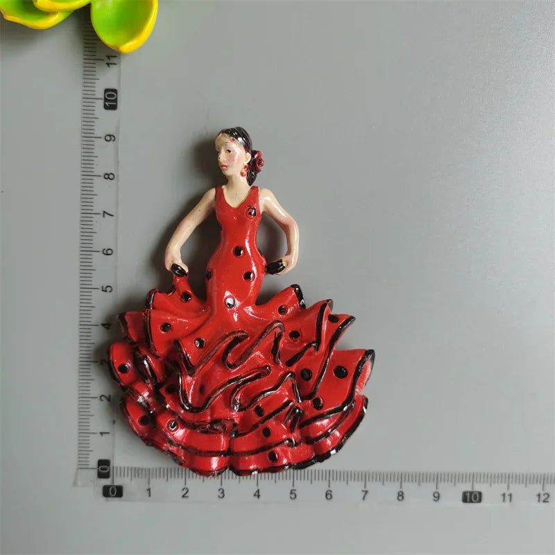 Fridge Magnet Tenerife Spain Barcelona Tourism Souvenirs Flamenco Dancer  Malaga Refrigerator 3D Magnetic Stickers Gift Ideas - Grand Goldman