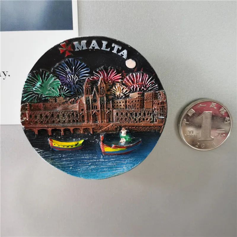 Fridge Magnet Tourist Souvenir Italy Malta Iceland Paris Tenerife Spain Greece Cyprus Riga Canada Home Decor fridge stickers - Grand Goldman