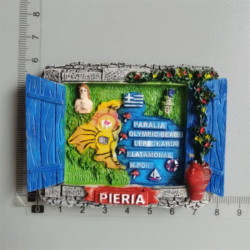 Fridge Magnet of Santorini CRETE Corfu Greece Tourist Souvenir Magnetic Stickers Fridge Magnets Imanes Nevera  Home Decor - Grand Goldman