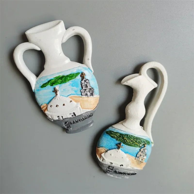 Fridge Magnet of Santorini CRETE Corfu Greece Tourist Souvenir Magnetic Stickers Fridge Magnets Imanes Nevera  Home Decor - Grand Goldman