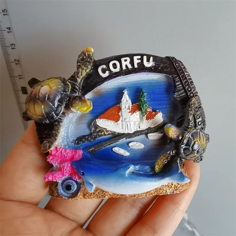 Fridge Magnet of Santorini CRETE Corfu Greece Tourist Souvenir Magnetic Stickers Fridge Magnets Imanes Nevera  Home Decor - Grand Goldman