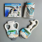 Fridge Magnet of Santorini CRETE Corfu Greece Tourist Souvenir Magnetic Stickers Fridge Magnets Imanes Nevera  Home Decor - Grand Goldman