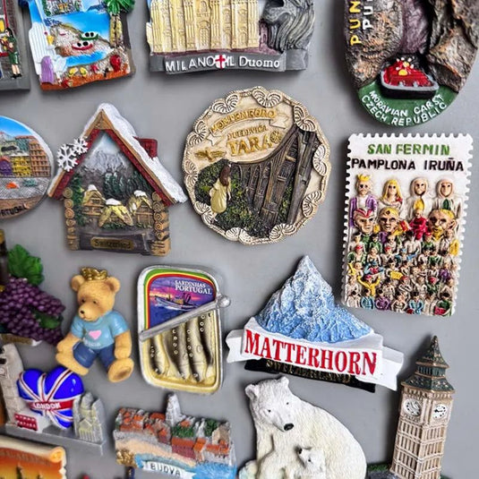 Fridge Magnets Aruba Ireland Havaii Milano Czech Lisboa Switzerland Poland France Berlin Norway Budva Estonia Spain San Marino - Grand Goldman