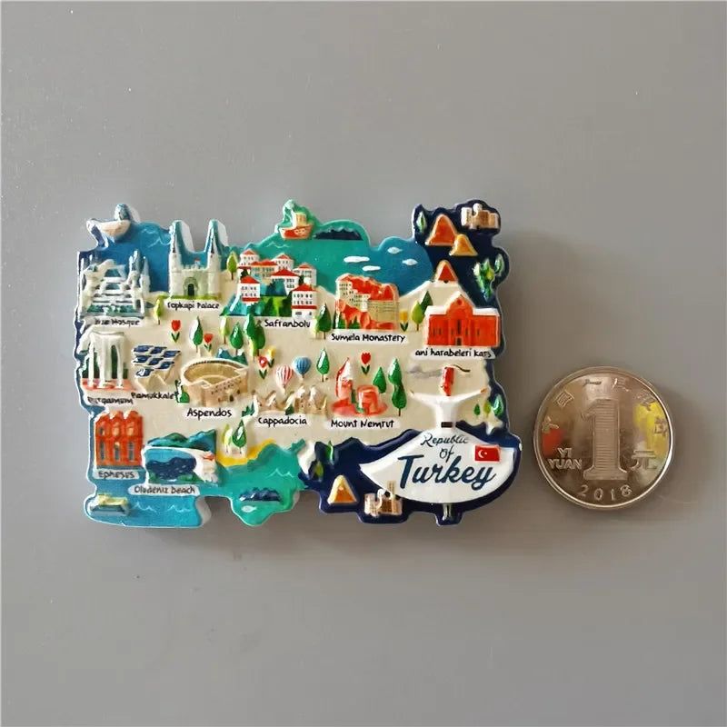 Fridge Magnets Decor Japan Korea Germany Russia New Zealand Italy Turkey Peru Tourist Souvenir Magnetic Refrigerator Paste gifts - Grand Goldman