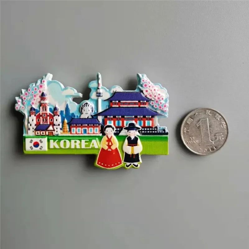 Fridge Magnets Decor Japan Korea Germany Russia New Zealand Italy Turkey Peru Tourist Souvenir Magnetic Refrigerator Paste gifts - Grand Goldman