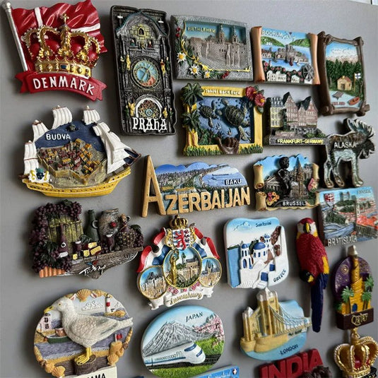 Fridge Magnets Middle East Tourist Souvenir Budva USA Marseille Slovakia Ireland Turkey Thailand Finland QATAR Canada Denmark Panama - Grand Goldman