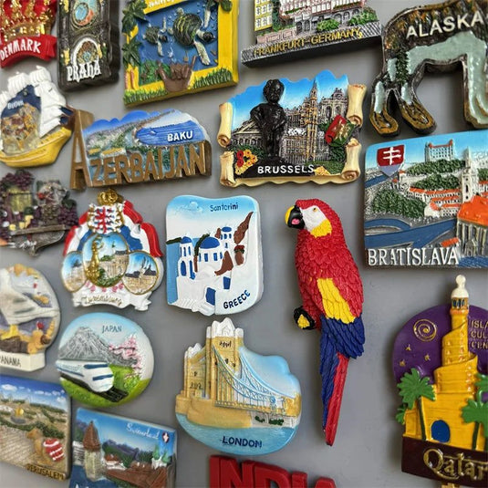 Fridge Magnets Middle East Tourist Souvenir Budva USA Marseille Slovakia Ireland Turkey Thailand Finland QATAR Canada Denmark Panama - Grand Goldman