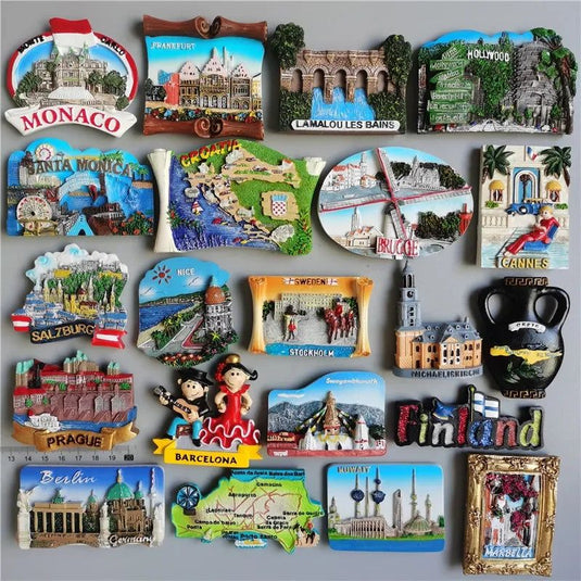 Fridge Magnets Monaco Croatia Sweden  Nepal Germany France Spain Kuwait World Tourist Souvenir collection refrigerator stickers - Grand Goldman