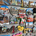 Fridge Magnets Paris Riga Hungary Frankfurt Hamburg Sweden Zurich zermatt BERN Switzerland New York Mexico India Iceland Lietuva - Grand Goldman