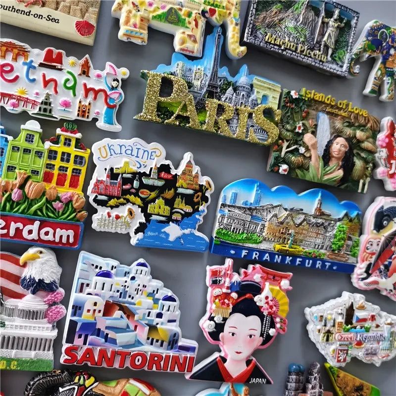 Fridge Magnets Peru Israel Romania Thailand Frankfurt Czech Vietnam Korea Ukraine Paris Holland California Souvenir Home Decor - Grand Goldman