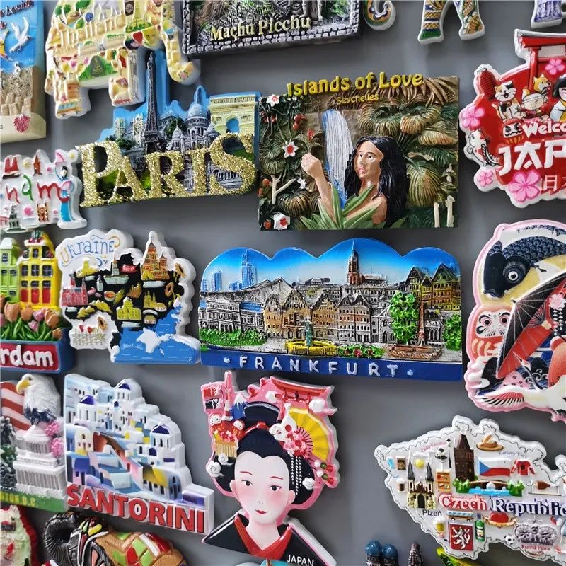 Fridge Magnets Peru Israel Romania Thailand Frankfurt Czech Vietnam Korea Ukraine Paris Holland California Souvenir Home Decor - Grand Goldman
