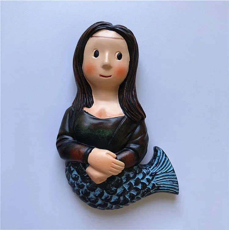Fridge Magnets Set Mona Lisa Van Gogh Painting Pearl Girl 3D Magnet Decorative Stickers on The Fridge Souvenirs for The House - Grand Goldman