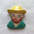 Fridge Magnets Set Mona Lisa Van Gogh Painting Pearl Girl 3D Magnet Decorative Stickers on The Fridge Souvenirs for The House - Grand Goldman