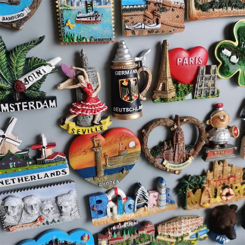 Fridge Magnets Souvenir Finland Monaco Brazil Netherlands Germany Mallorca Bulgaria Ireland Copenhagen Denmark Home Decoration - Grand Goldman
