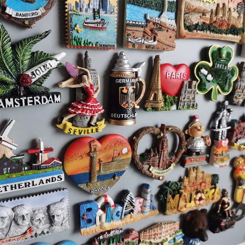 Fridge Magnets Souvenir Finland Monaco Brazil Netherlands Germany Mallorca Bulgaria Ireland Copenhagen Denmark Home Decoration - Grand Goldman