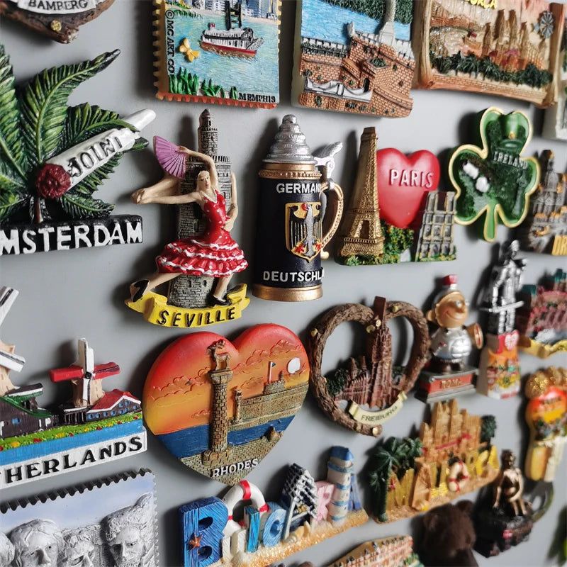Fridge Magnets Souvenir Finland Monaco Brazil Netherlands Germany Mallorca Bulgaria Ireland Copenhagen Denmark Home Decoration - Grand Goldman