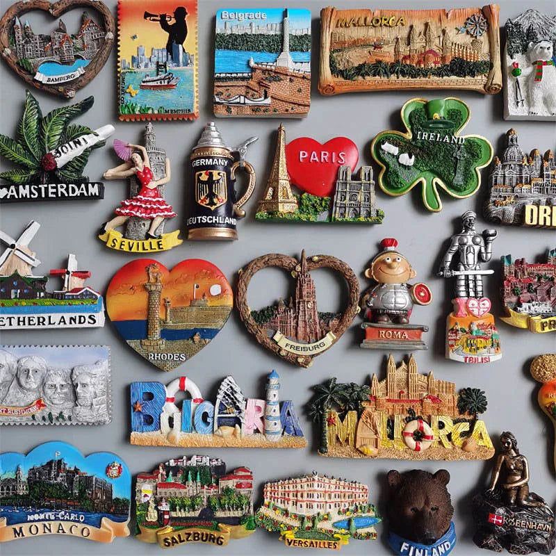 Fridge Magnets Souvenir Finland Monaco Brazil Netherlands Germany Mallorca Bulgaria Ireland Copenhagen Denmark Home Decoration - Grand Goldman