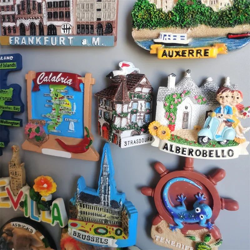 Fridge Magnets Tourist Souvenir France New Zealand Frankfurt Nevada Tenerife Spain Egypt Brussels Africa Amsterdam Berlin Saipan - Grand Goldman