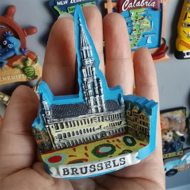 Fridge Magnets Tourist Souvenir France New Zealand Frankfurt Nevada Tenerife Spain Egypt Brussels Africa Amsterdam Berlin Saipan - Grand Goldman