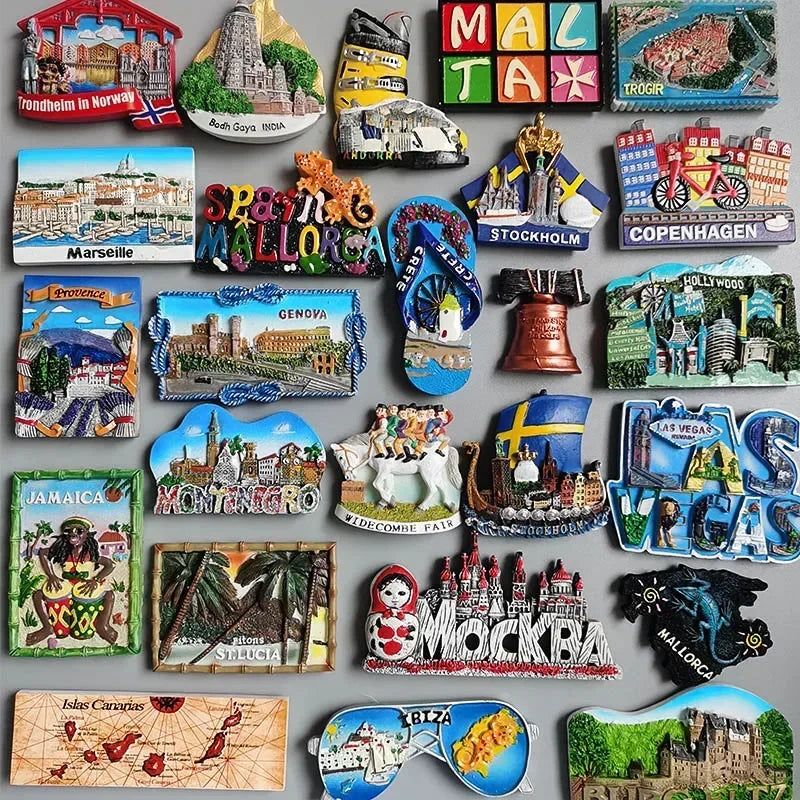 Fridge Magnets Tourist Souvenir Marseille France Copenhagen Denmark Norway Spain Stockholm Sweden USA Grete Greece Germany Gifts - Grand Goldman