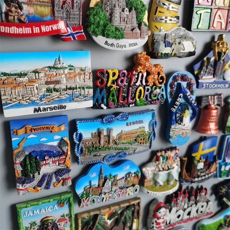 Fridge Magnets Tourist Souvenir Marseille France Copenhagen Denmark Norway Spain Stockholm Sweden USA Grete Greece Germany Gifts - Grand Goldman