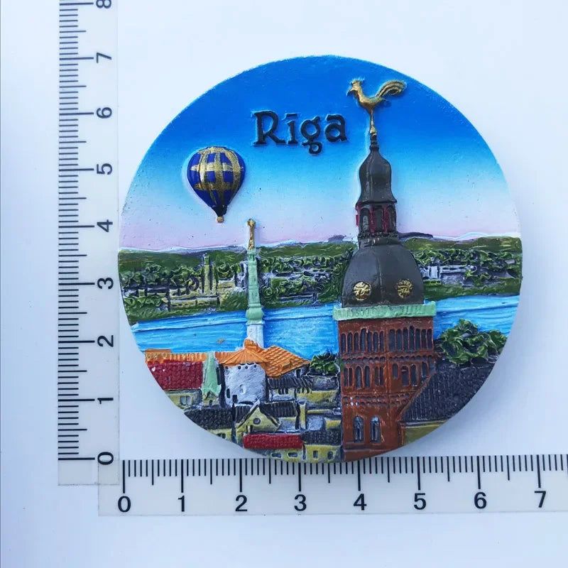 Fridge Magnets World Tourist  Souvenir Tallinn Estonia Riga Latvia Helsinki Finland Stockholm Dublin Dubai Romania Tokyo Japan - Grand Goldman