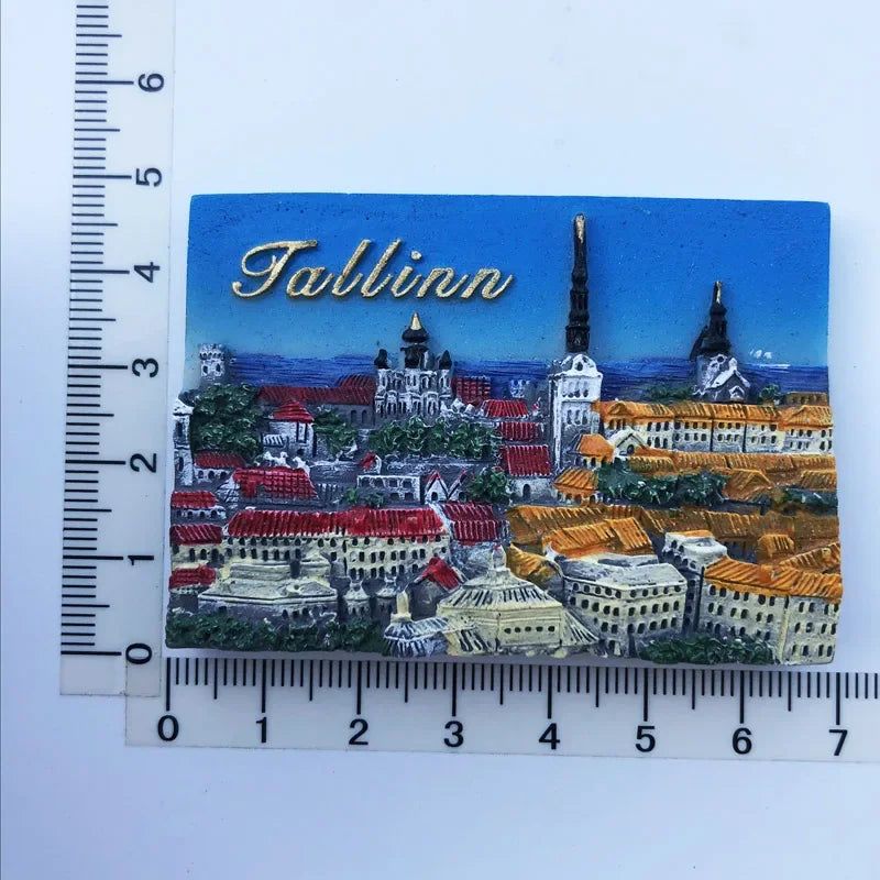Fridge Magnets World Tourist  Souvenir Tallinn Estonia Riga Latvia Helsinki Finland Stockholm Dublin Dubai Romania Tokyo Japan - Grand Goldman