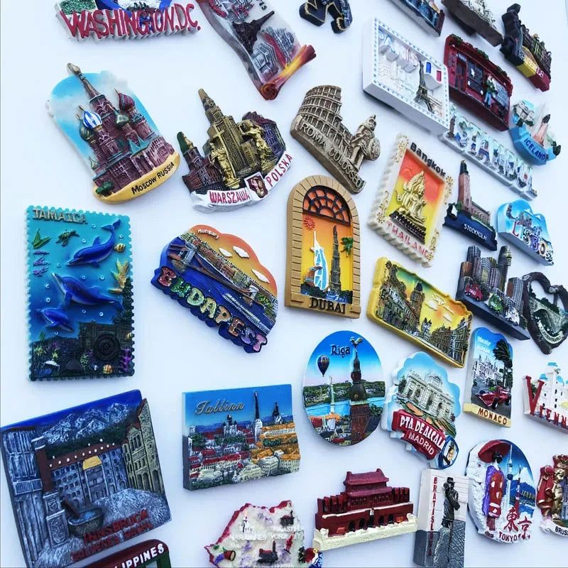Fridge Magnets World Tourist  Souvenir Tallinn Estonia Riga Latvia Helsinki Finland Stockholm Dublin Dubai Romania Tokyo Japan - Grand Goldman
