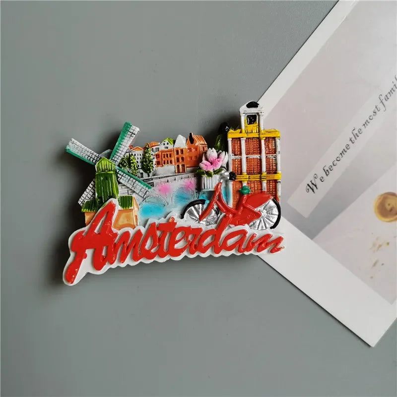 Fridge Magnets Would Tourist Souvenir Norway Dominicana Madrid Morocco Holland Korea Bali Thailand 3d Resin sticker Home Decor - Grand Goldman
